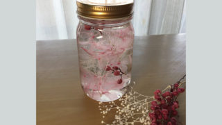 ジャムボトル [ピンク] ～プレゼントに最適　癒しのお花～「ハーバリウムフラワー」